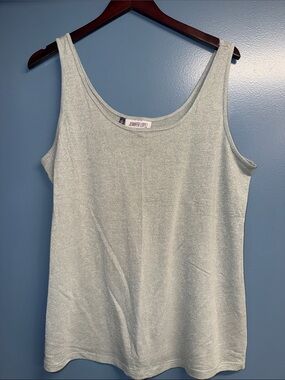 Jennifer Lopez Light Silver Shimmer Scoop Neck Tank